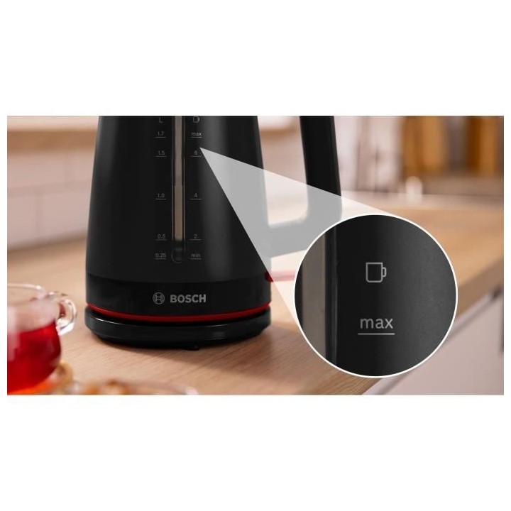 Bouilloire - BOSCH - TWK3M123 MyMoment - Noire Mate - interrupteur éc