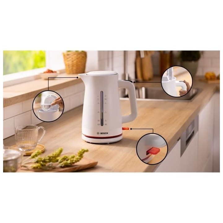 Bouilloire - BOSCH - TWK3M121 MyMoment - Blanche Mate - interrupteur