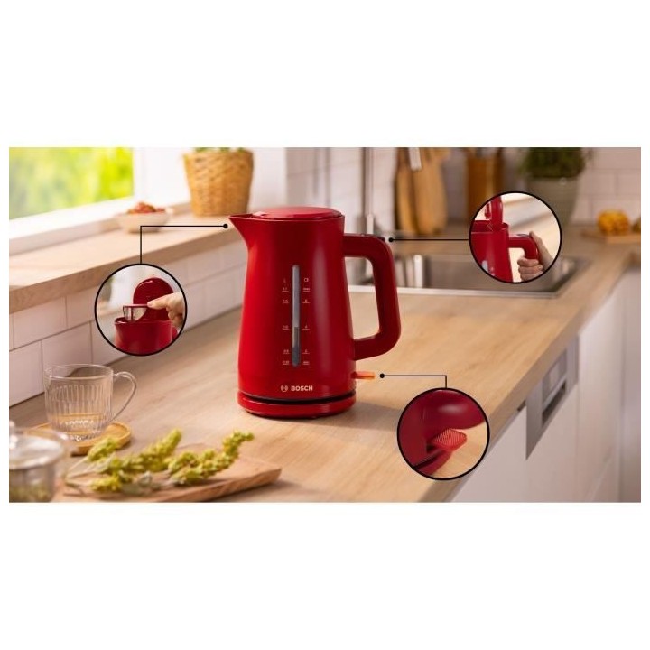 Bouilloire - BOSCH - TWK3M124 MyMoment - Blanc mat - interrupteur écl
