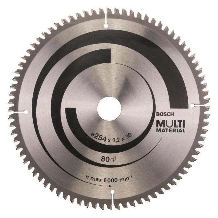 Lame de scie circulaire BOSCH 254 x 30 x 3,2 mm (80 dents) - Multimat