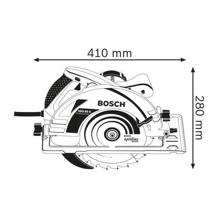 Scie circulaire Bosch Professional GKS 85G (5.000 tr/min) avec lame de