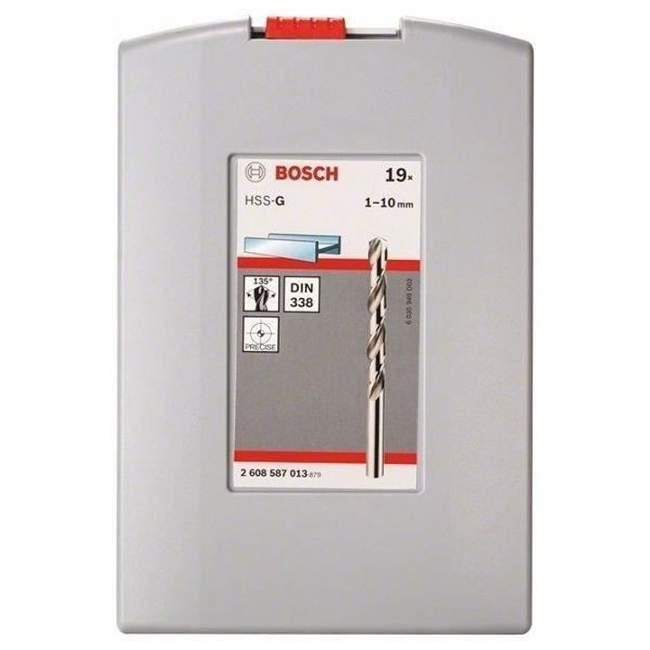 Set de forets ProBox HSS-G, 1-10mm, 135°, 19 - BOSCH