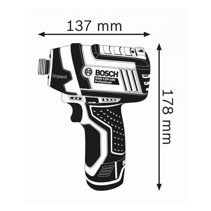 Visseuse a chocs BOSCH GDR 12V-105 sans chargeur ni batterie - Compact