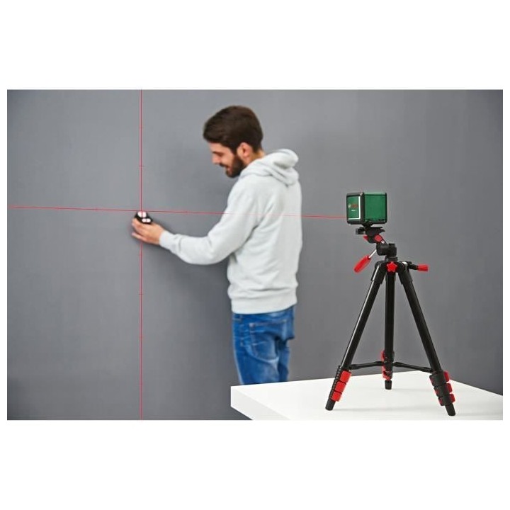 Laser ligne en croix Bosch - Quigo Plus - Portée 7 m - Piles, trépie