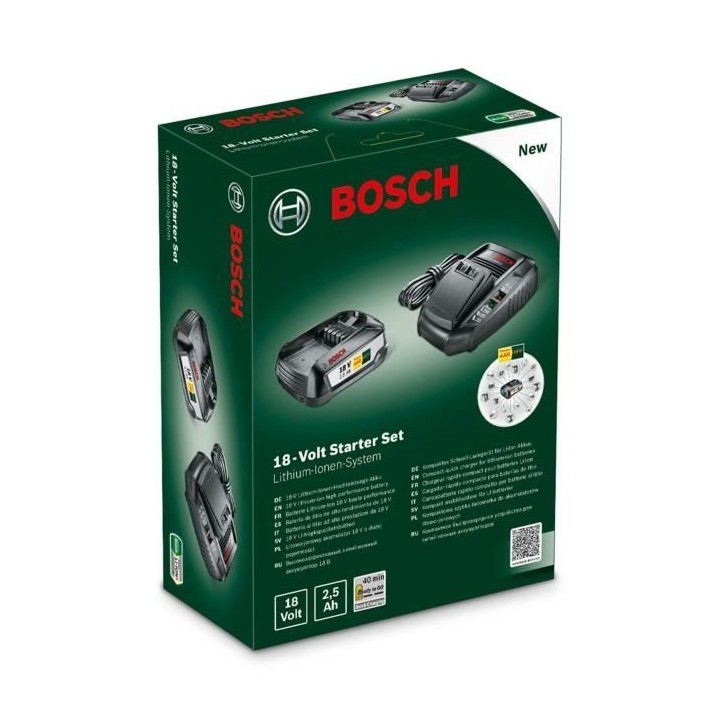 Pack batterie 18V + chargeur Bosch - Batterie Power for All 18V 2,5 Ah