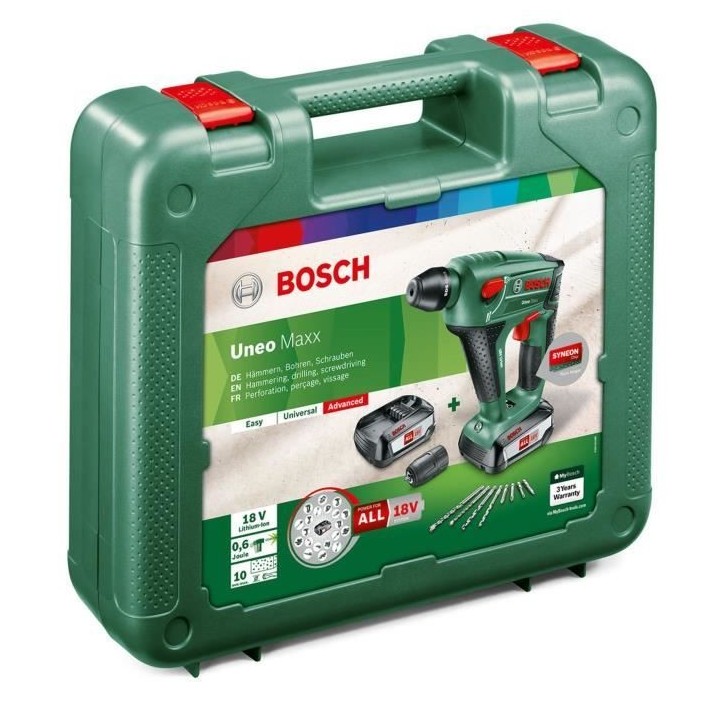 Perforateur sans fil Bosch - Uneo Maxx (Livrée avec 2 batteries 18V-2