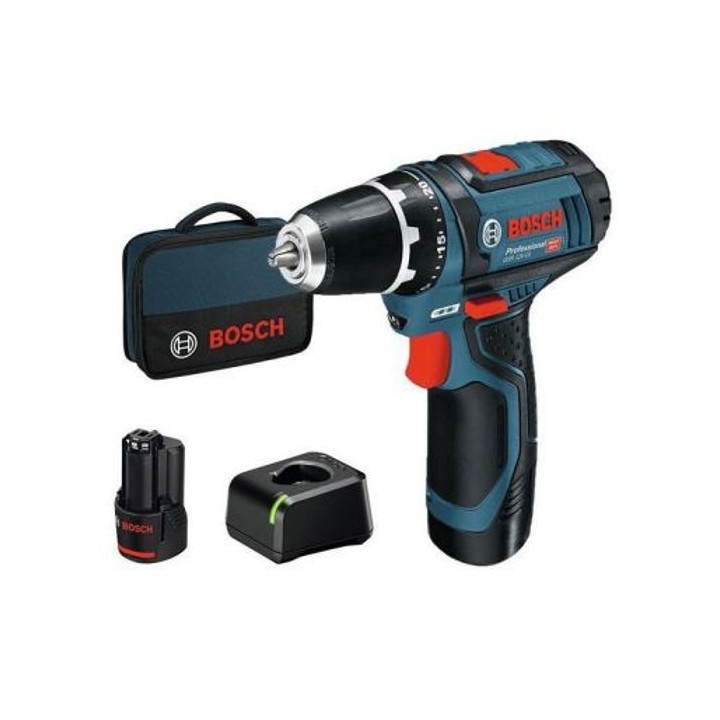Perceuse-visseuse Bosch Professional GSR 12V-15 + 2 batteries 2,0Ah +