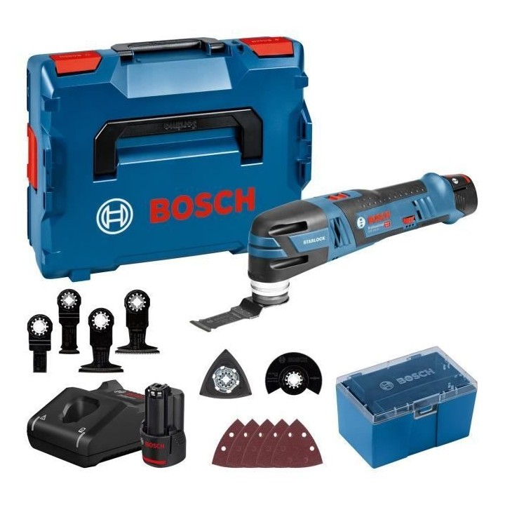 Découpeur-ponceur Bosch Professional GOP 12V-28 + 2 Batteries 3,0Ah +