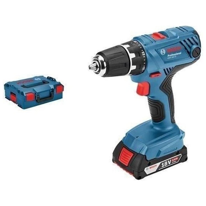 Perceuse visseuse sans fil Bosch GSR 18V-21 + 2 batteries 2Ah + charge