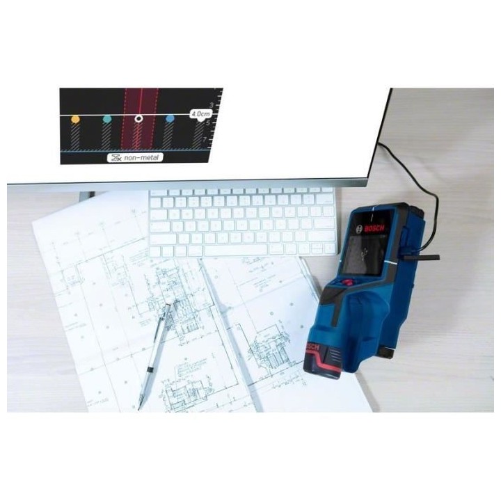 Détecteur mural Bosch Professional D-Tect 200 C en sacoche avec drago