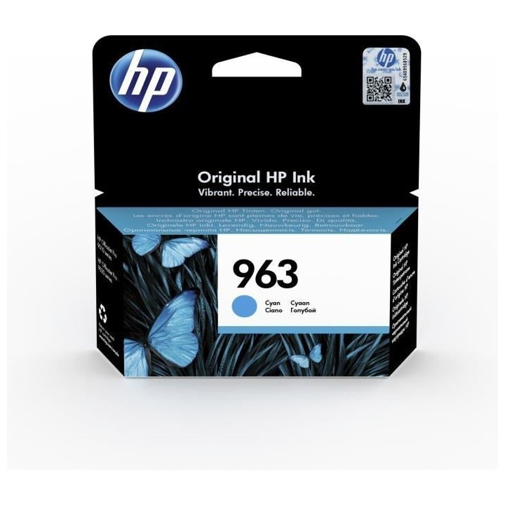 HP 963 Cartouche d'encre cyan authentique (3JA23AE) pour HP OfficeJet