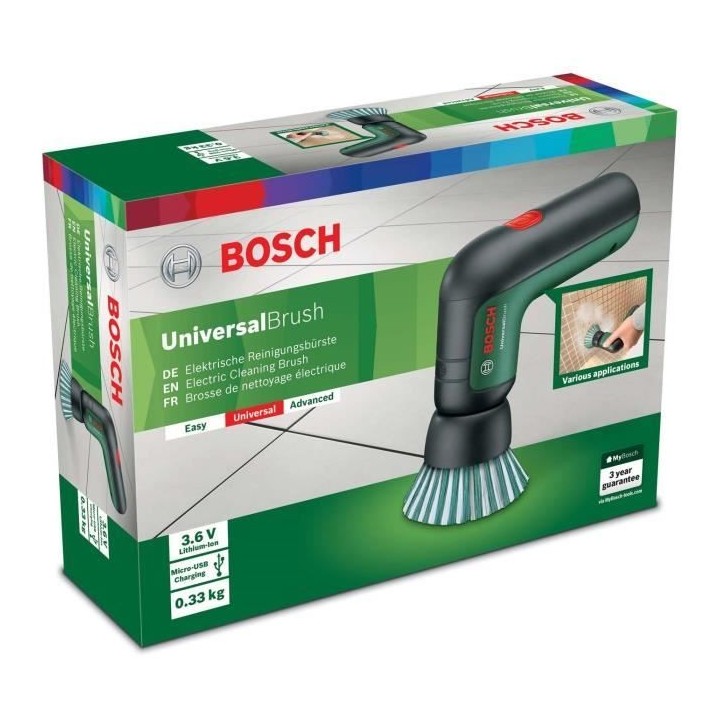 Brosse électrique sans-fil BOSCH UniversalBrush USB 3,6V (Livrée dan