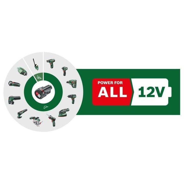 Perceuse a percussion Bosch - EasyImpact 1200 (2 batteries 12V, 1 char