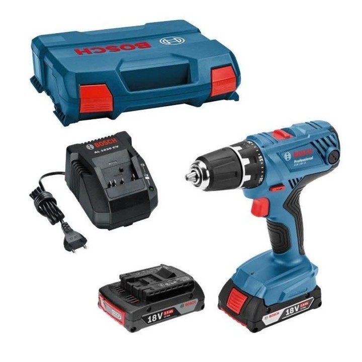 Perceuse a percussion Bosch Professional GSB 18V- 21 + 2 batteries 2,0