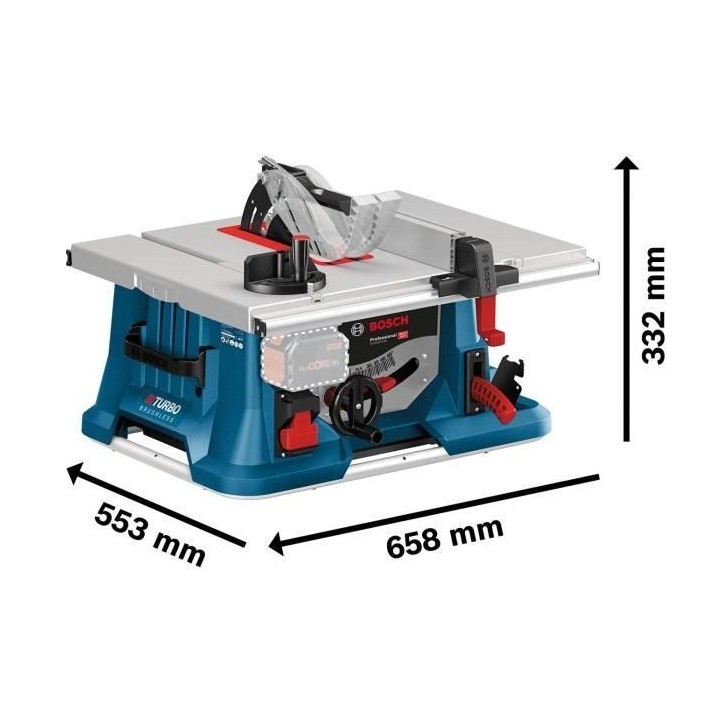 Scie sur table Bosch Professional filaire GTS 18V-126 BITURBO+GTA 56 (