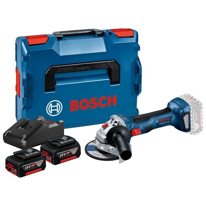 Meuleuse angulaire Bosch Professional GWS 18V-7 + 2 batteries 4,0Ah +
