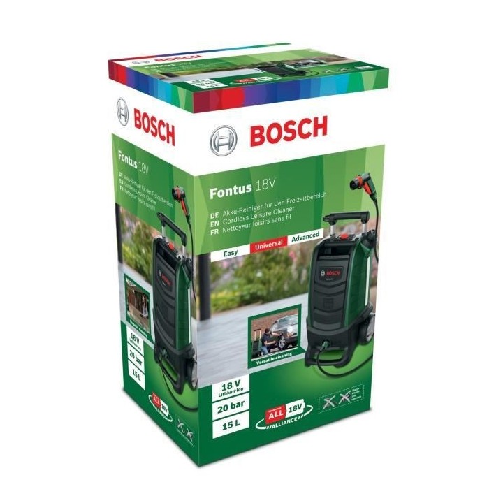 Nettoyeur haute-pression Bosch - Fontus 18 Gen2 - Pression réglable -