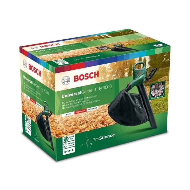 Aspirateur Souffleur Broyeur BOSCH - UniversalGardenTidy 3000 - Electr