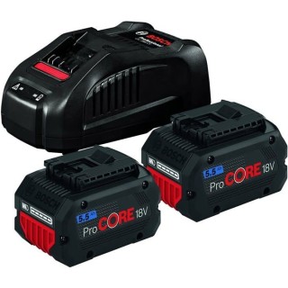 Pack de 2 batteries 18V Procore 5,5Ah + chargeur rapide - BOSCH - 1600