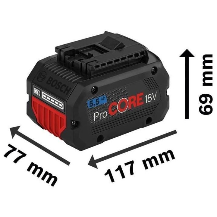 Pack de 2 batteries 18V Procore 5,5Ah + chargeur rapide - BOSCH - 1600