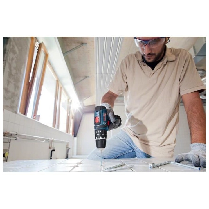 Perceuse-visseuse a percussion Bosch Professional GSB 12V-15 + 10 acce