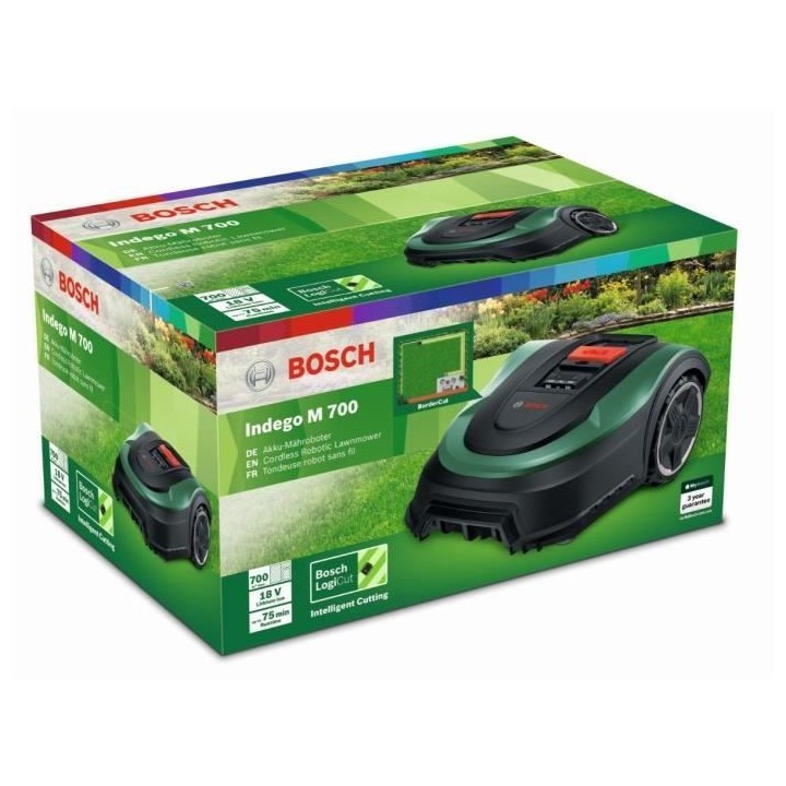 Tondeuse robot BOSCH - Indego M 700 - Sur batterie - Autotractée - 19