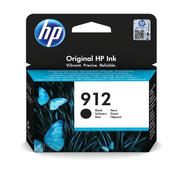 HP 912 Cartouche d'encre noire authentique (3YL80AE) pour HP OfficeJet