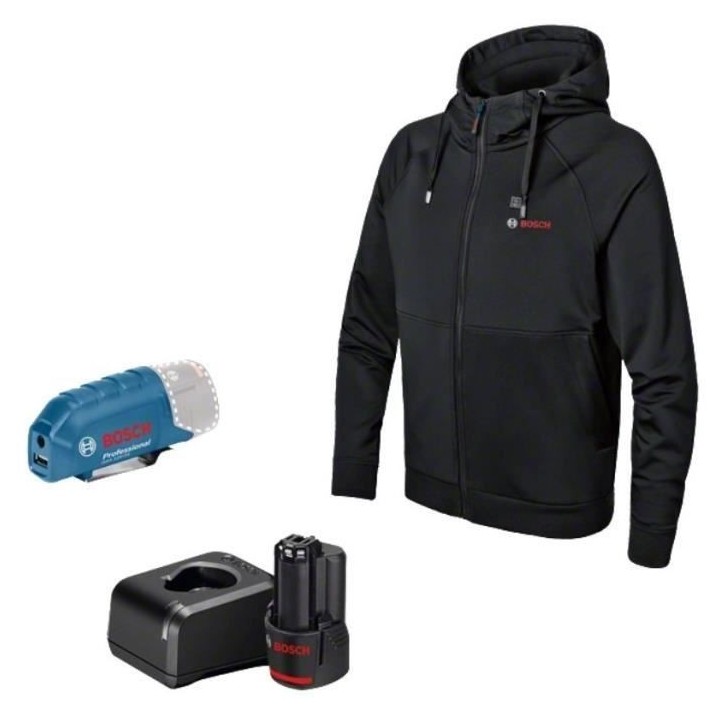 Veste chauffante Bosch Professional GHH 12+18V XA + GAA 12V-21 + Batte