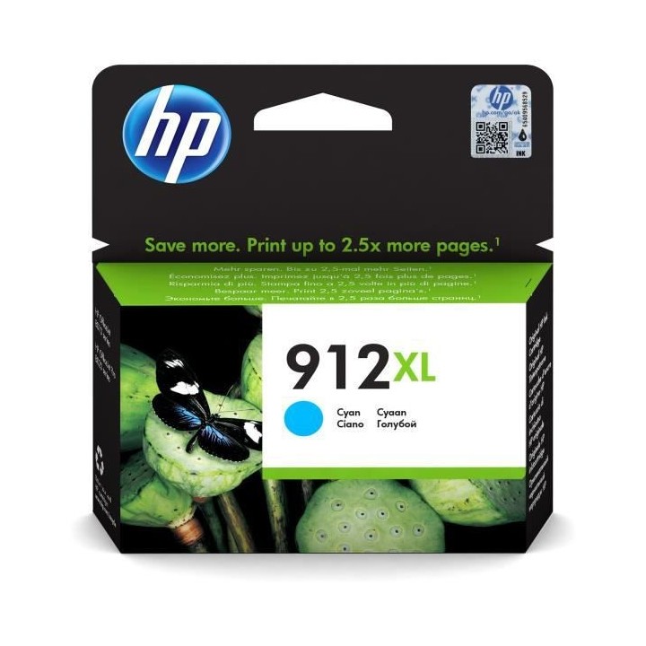 HP 912XL Cartouche d'encre cyan grande capacité authentique (3YL81AE)