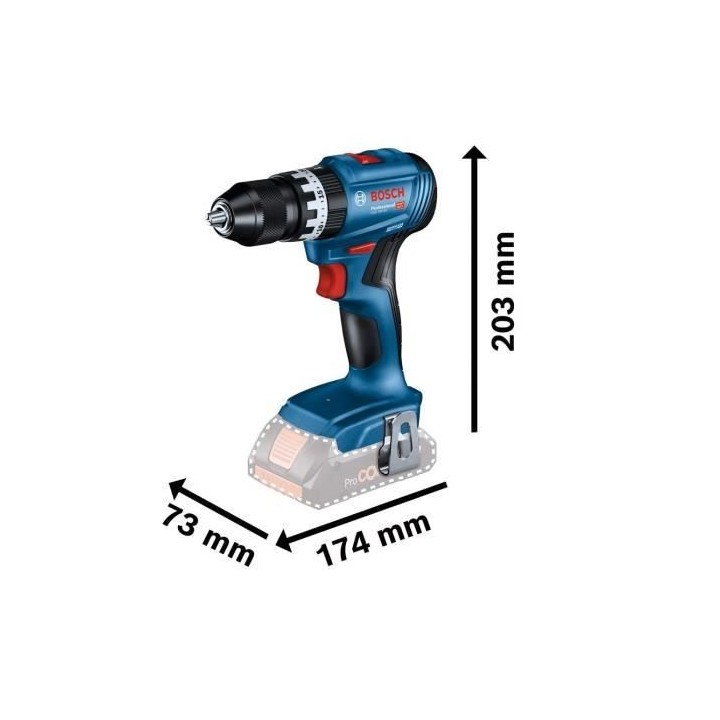 Perceuse a percussion Bosch Professional GSB 18V-45 + 2 batteries 2,0A