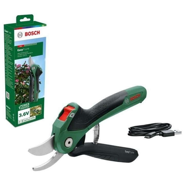 Sécateur EasyPrune sans fil - Bosch - Technologie Power Assist - Vert