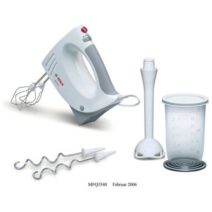 Batteur et mixeur plongeant - BOSCH - MFQ3540 - 450W - 5 vitesses - 2