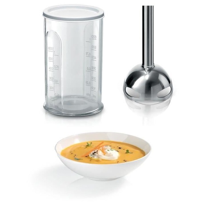 Mixeur plongeant BOSCH ErgoMixx 600W - Blanc/Gris - 12 vitesses + turb