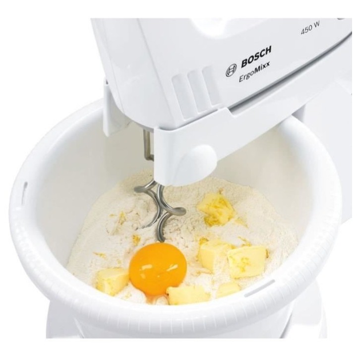 Batteur ErgoMixx 450 W - BOSCH MFQ36400 blanc/gris - 5 vitesses+turbo
