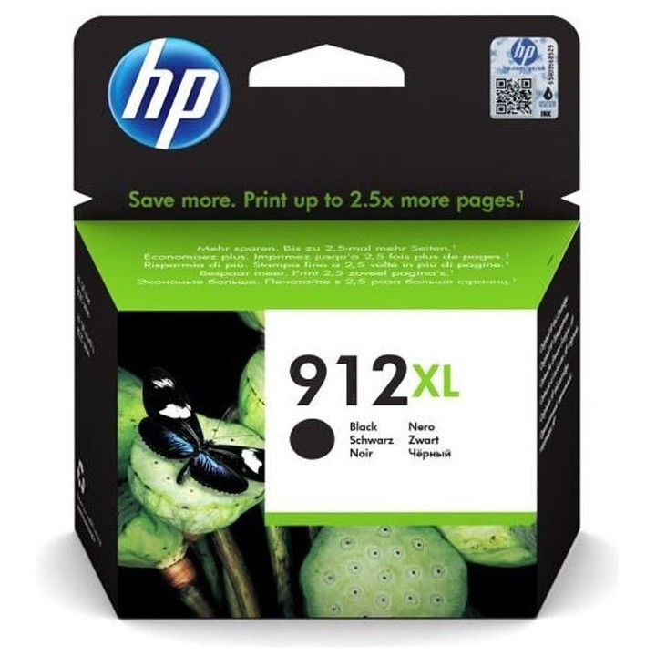 HP 912XL Cartouche d'encre noire grande capacité authentique (3YL84AE
