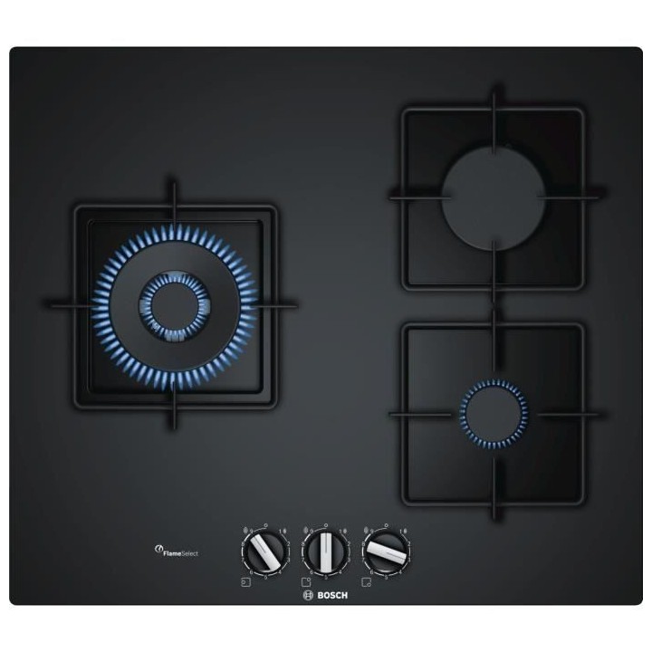 BOSCH PPC6A6B10 Plaque de cuisson gaz - 3 foyers - 8000 W - L 59 x P 5