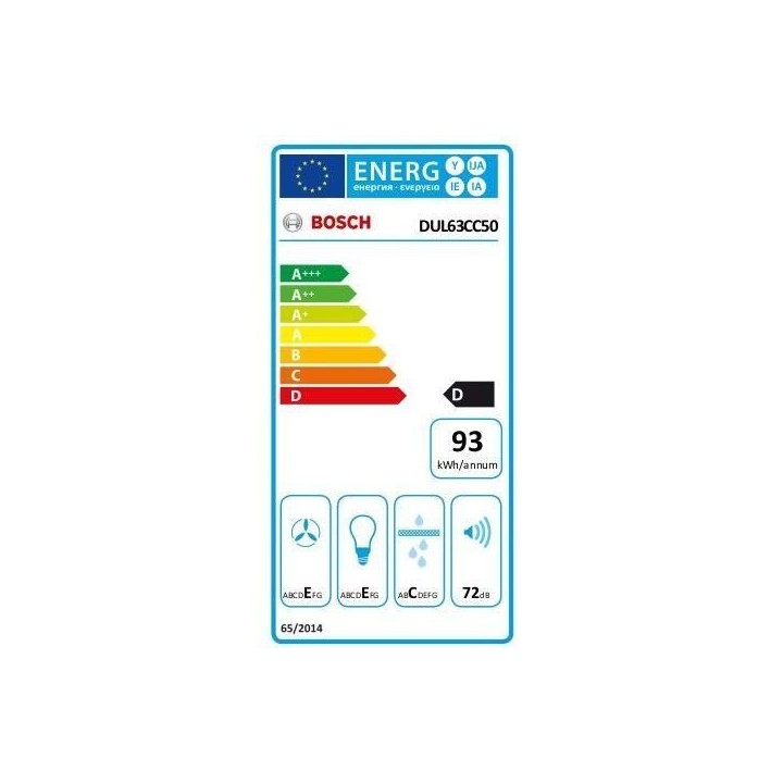 Hotte classique murale BOSCH DUL63CC50 - L 60 cm - Inox - Evacuation /