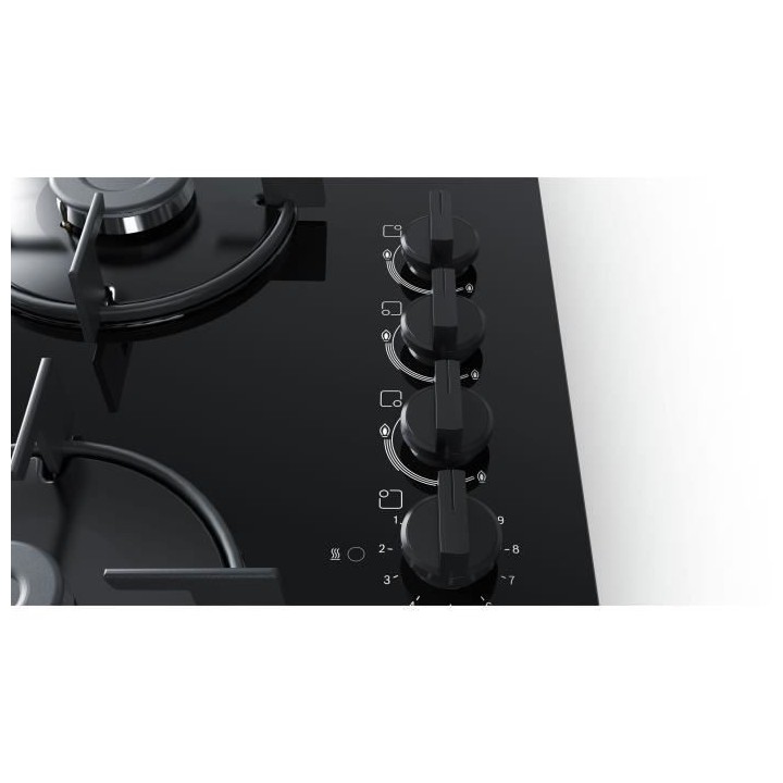 Table mixte 60cm BOSCH - POY6B6B10 - Gaz: 3 foyers - 1 foyer electriqu