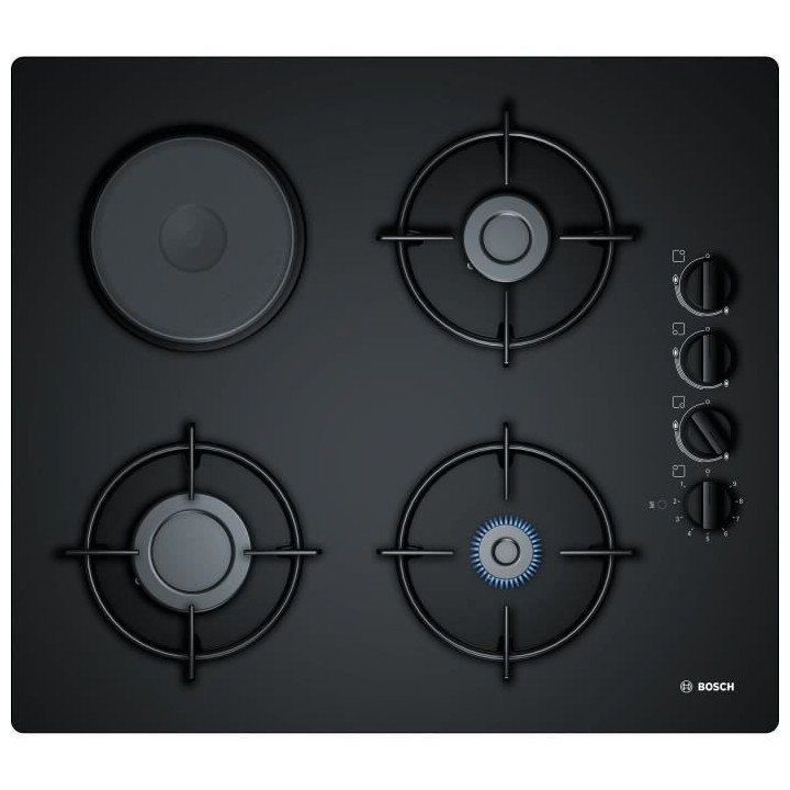 Table mixte 60cm BOSCH - POY6B6B10 - Gaz: 3 foyers - 1 foyer electriqu