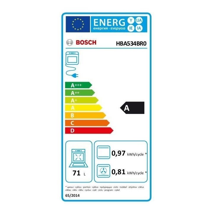 Four EcoClean BOSCH HBA534BR0 - Air pulsé 3D - 71L - A - Inox