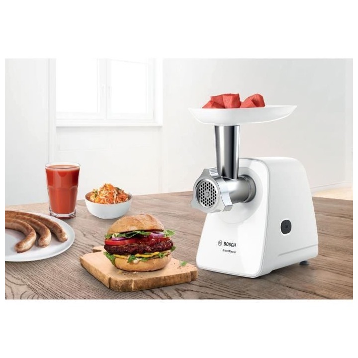 Hachoir a viande - BOSCH - MFW2514W SmartPower - Blanc - moteur bloqu