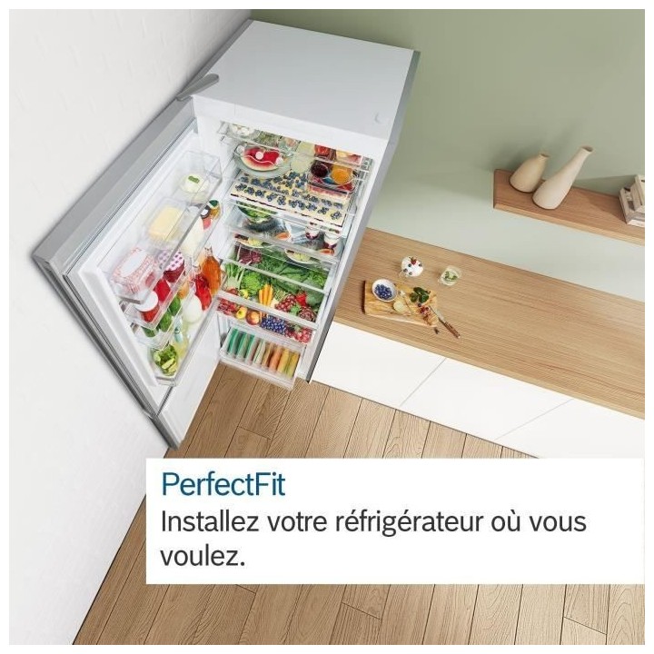 Réfrigérateur combiné pose-libre - BOSCH KGN49XLEA SER4 - 438 L - H