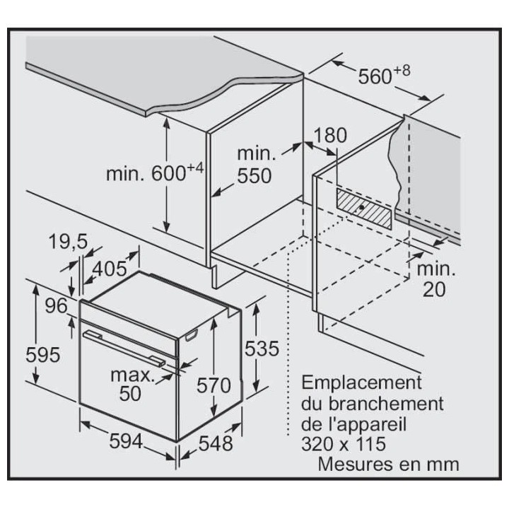 Four intégrable BOSCH HBB578BS6 - 71L - Pyrolyse - A - Inox