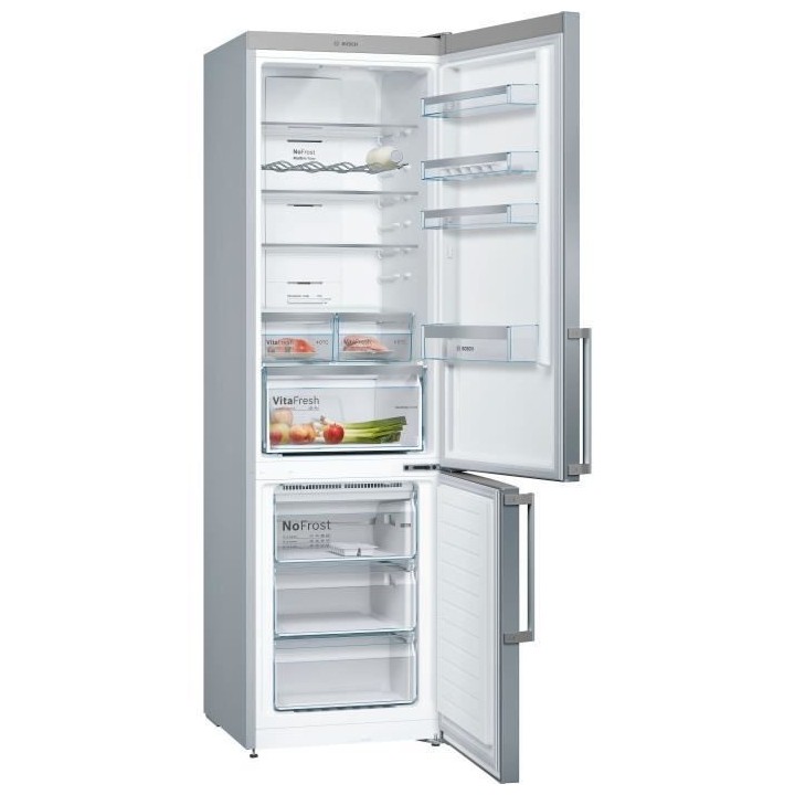 Réfrigérateur combiné pose-libre BOSCH - SER4 - Inox look - Vol.tot