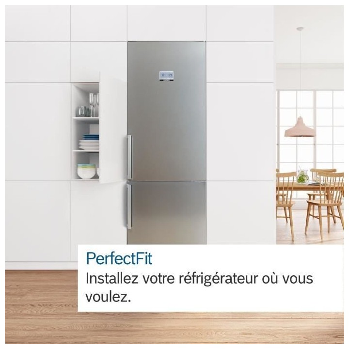 Réfrigérateur combiné pose-libre BOSCH - SER4 - Inox look - Vol.tot