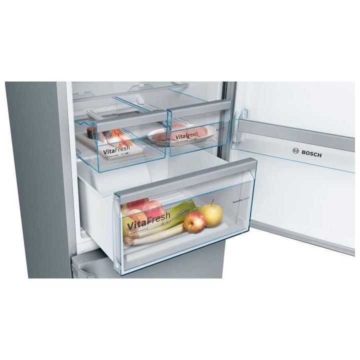 Réfrigérateur combiné pose-libre BOSCH - SER4 - Inox look - Vol.tot