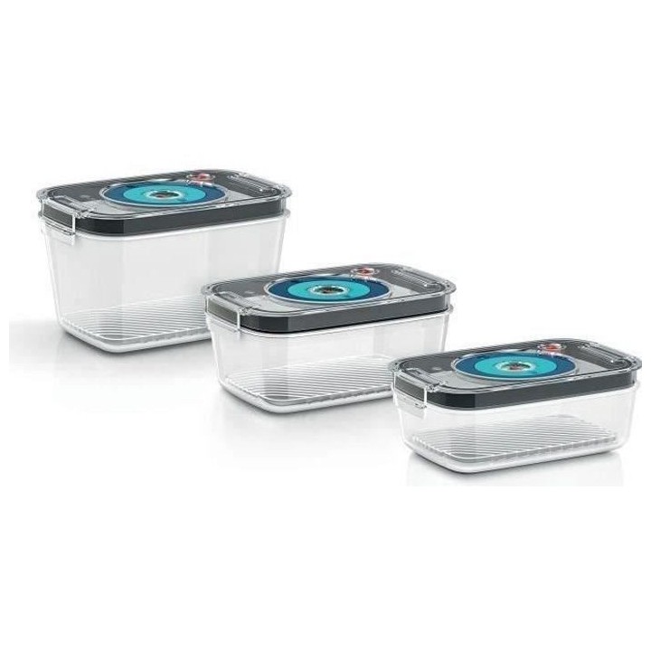 BOSCH - 3 boites de conservation sous vide hermétiques : 0,7L, 1,0L e