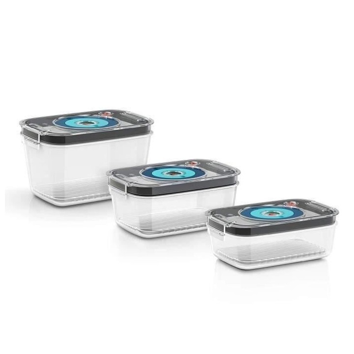 BOSCH - 3 boites de conservation sous vide hermétiques : 0,7L, 1,0L e
