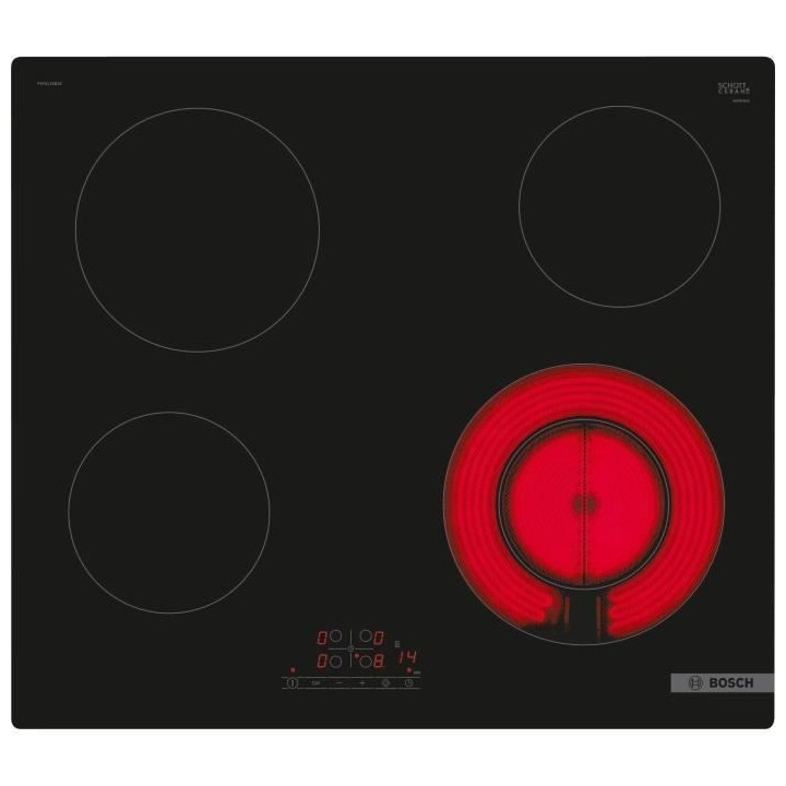 Table vitro 60cm BOSCH - PKF611BB8E - Commande a l'avant - Sans cadre