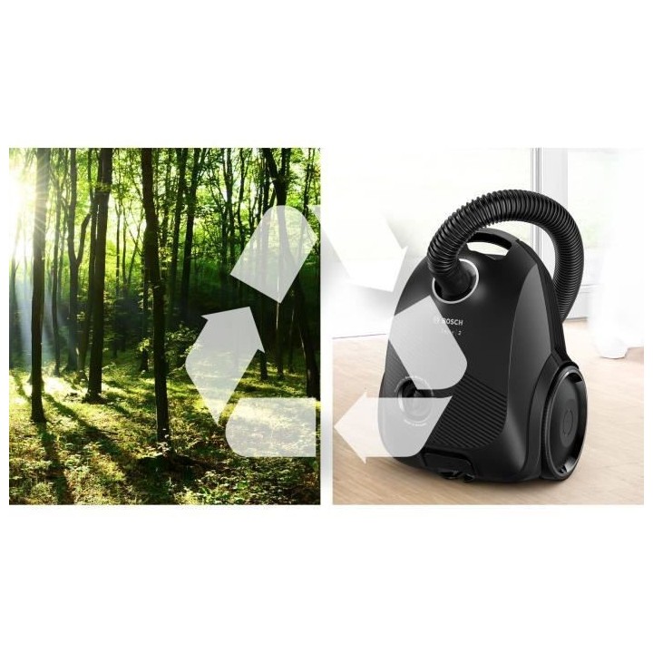 BOSCH GL20S Noir - Aspirateur avec sac - 600 W - Niveau sonore 80 dB